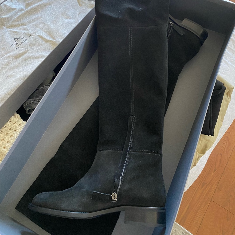 Black suede boots